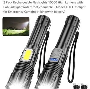 Rechargeable LED Flashlight - Black